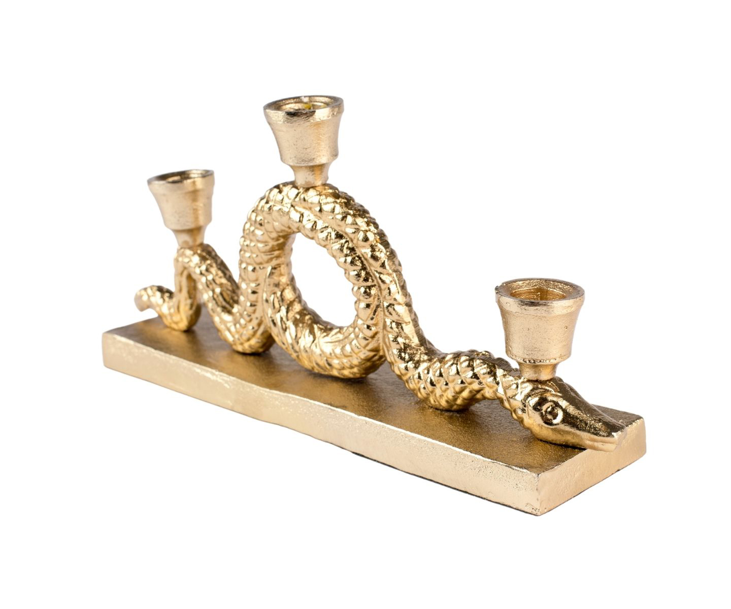 Подсвечник "Keep the snakes away dinner candle holder gold'_3